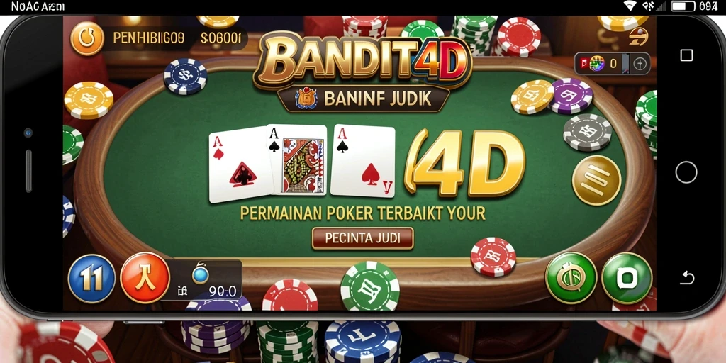 Screenshot BANDIT4D menampilkan aksi seru permainan Poker.