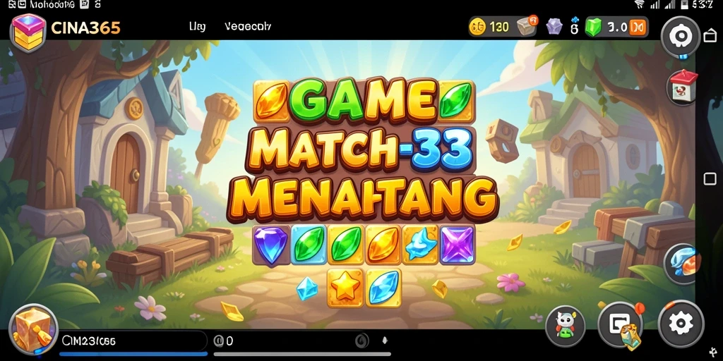 Screenshot gameplay seru dari CINA365 Match-3.