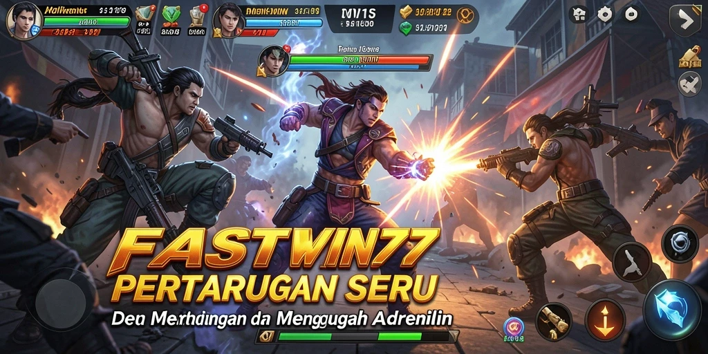 Tampilan menarik dari gameplay pertarungan di FASTWIN77.