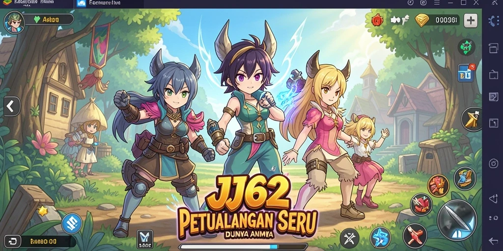 Screenshot gameplay JJ62 menampilkan aksi seru dalam dunia Anime.