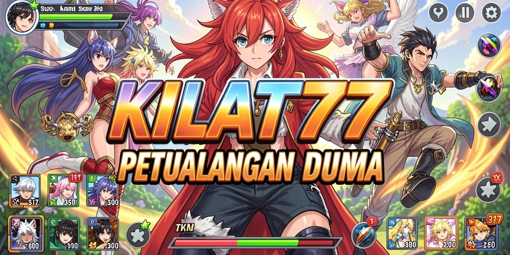 Tangkapan layar gameplay KILAT77 menampilkan aksi seru dan karakter anime yang menarik.