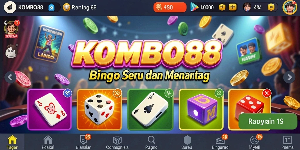 Screenshot gameplay KOMBO88 menampilkan suasana seru permainan Bingo.