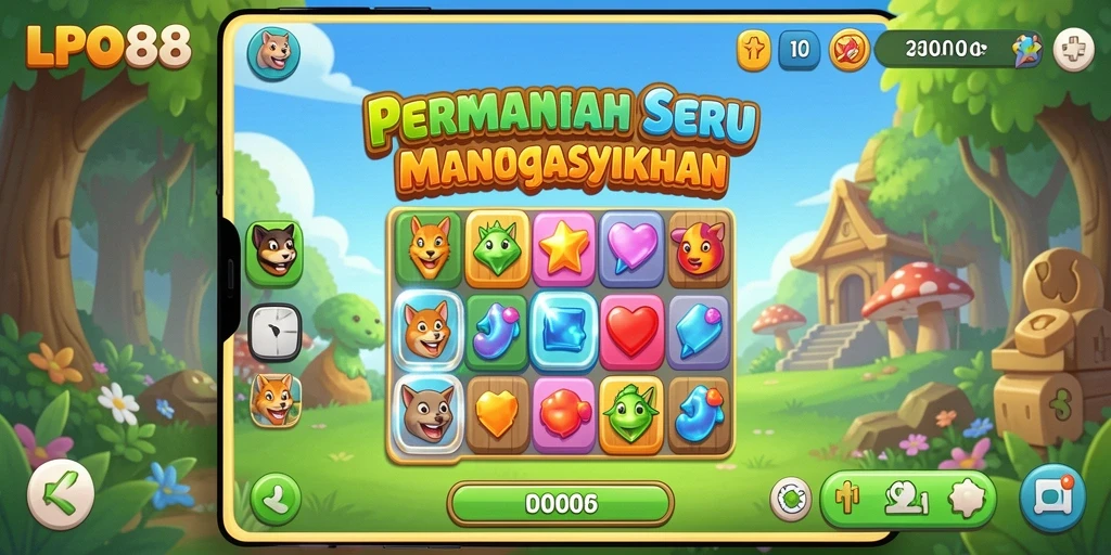 Gameplay LPO88 yang seru dalam mencocokkan elemen-elemen.