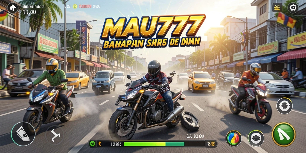 Tampilan gameplay balap yang menegangkan di MAU777.