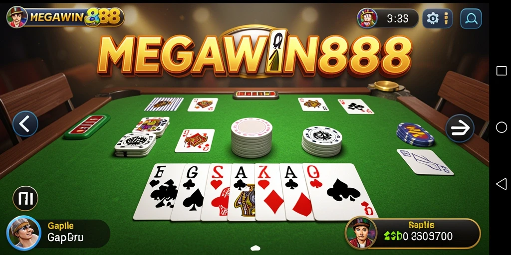 Tampilan gameplay Gaple yang menarik dan interaktif di MEGAWIN888.