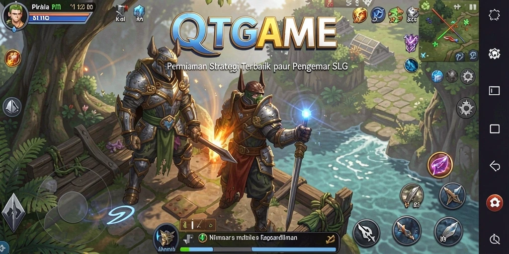 Screenshot QTGAME menunjukkan momen seru dalam permainan strategi SLG.