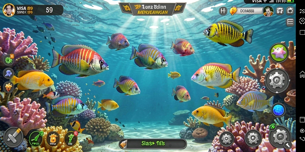 Tampilan screenshot dari gameplay seru Tembak Ikan.