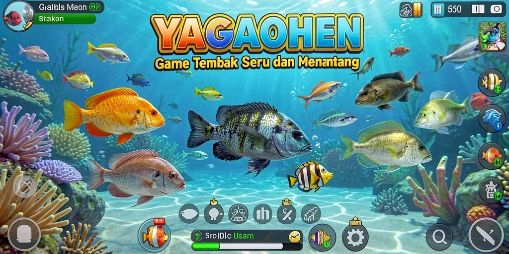 Gameplay YAGAOHEN menampilkan keseruan Tembak Ikan di lautan yang memukau.