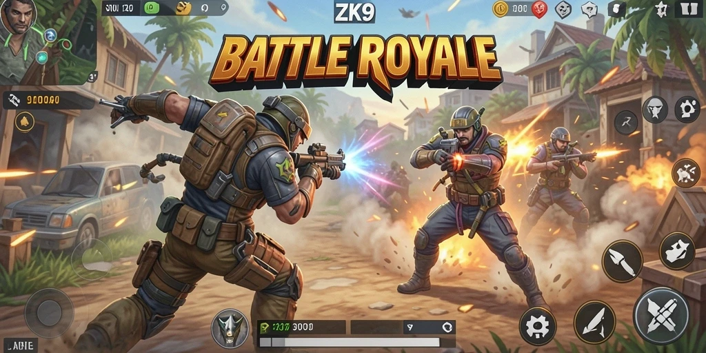 Gameplay seru ZK9 dalam pertarungan Battle Royale.